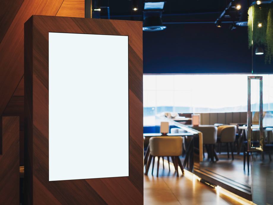 Blank Digital Screen Frame for Restaurant Menu